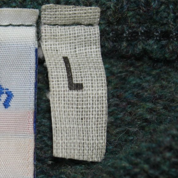 VTG Buckingham Lambswool Green with Geometric Sweater Made In England  Large - Picture 8 of 9